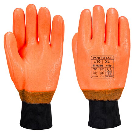 Rukavice vodeodolné HI-VIS Orange Portwest A450